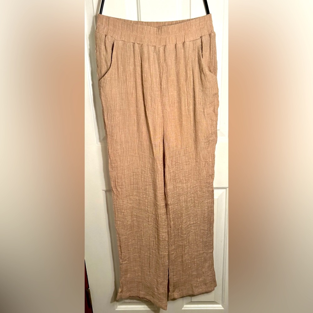 Blu Pepper Cream Wide Leg Pants